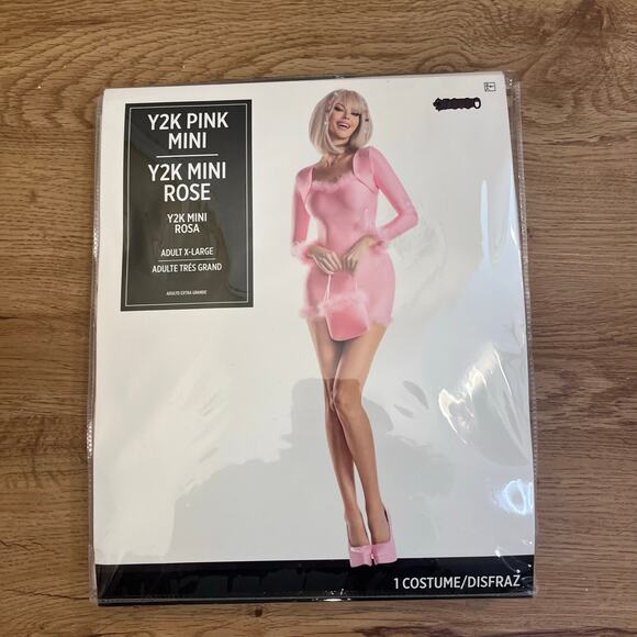 Party City Adult Y2K Pink Mini Dress Size XL New 90s Clueless - Picture 7 of 8